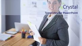  Presentation with education - Beautiful slide set featuring concept - business team with flip backdrop and a  colored foreground