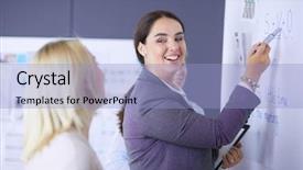  Presentation with audit business compliance concept - Presentation design with concept - business team with flip background and a  colored foreground