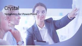  Presentation with flip book - Presentation featuring concept - business team with flip background and a light blue colored foreground