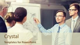  Presentation with flip chart - PPT layouts consisting of concept - business team with scheme background and a cream colored foreground