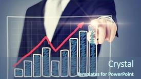  Presentation with virtual hand - Beautiful PPT theme featuring concept - businessman hand with chart backdrop and a ocean colored foreground