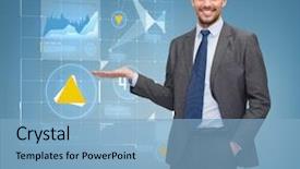  Presentation with animated business people - PPT layouts featuring people concept - businessman showing virtual background and a light blue colored foreground