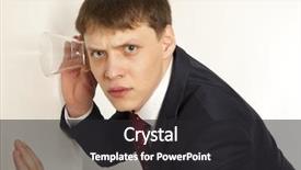  Presentation with perception - Amazing slide deck having concept - businessman spying by listening backdrop and a dark gray colored foreground