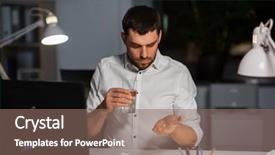  Presentation with concept - Amazing PPT layouts having concept - businessman taking medicine pill backdrop and a violet colored foreground