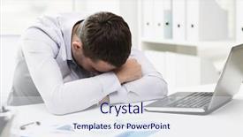  Presentation with paperwork - Colorful PPT layouts enhanced with concept - businessman with laptop computer backdrop and a sky blue colored foreground