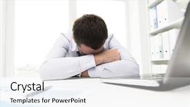  Presentation with paperwork - PPT layouts consisting of concept - businessman with laptop computer background and a white colored foreground