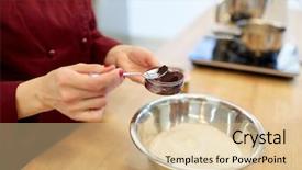  Presentation with baking concept on dark - Slides consisting of concept - chef hands with flour background and a  colored foreground