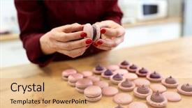  Presentation with confectionery - Slides enhanced with confectioanery - cooking baking confectionery and food background and a coral colored foreground