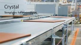  Presentation with furniture industry - Cool new slide deck with conveyance - production manufacture and woodworking industry backdrop and a light blue colored foreground