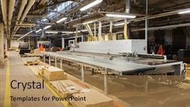  Presentation with furniture industry - Beautiful PPT theme featuring wood manufactory - production manufacture and woodworking industry backdrop and a coral colored foreground