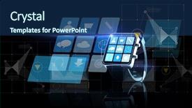  Presentation with black technology - PPT theme with concept - close up of black background and a ocean colored foreground