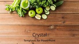  Presentation with healthy eating food photography - Slide deck with concept - close up of bottle background and a coral colored foreground