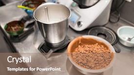  Presentation with chocolate shop - Audience pleasing presentation design consisting of concept - close up of chocolate backdrop and a coral colored foreground