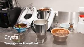  Presentation with chocolate shop - Theme with concept - close up of chocolate background and a violet colored foreground