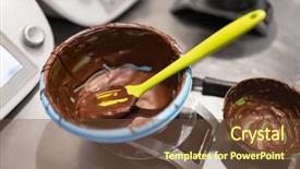  Presentation with chocolate shop - Slide deck with concept - close up of chocolate background and a tawny brown colored foreground