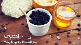  Presentation with cosmetics natural - Presentation having concept - close up of coffee background and a tawny brown colored foreground