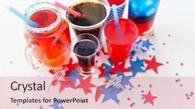  Presentation with independence - Beautiful PPT theme featuring concept - close up of cups backdrop and a  colored foreground