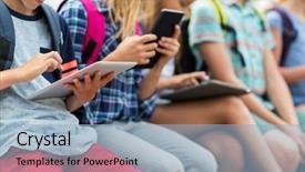  Presentation with elementary school technology - Slides consisting of concept - close up of elementary background and a  colored foreground