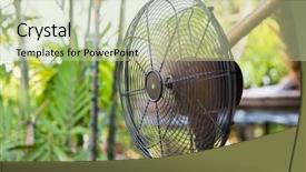  Presentation with heat - Colorful presentation enhanced with concept - close up of fan backdrop and a mint green colored foreground
