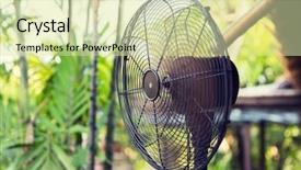  Presentation with heat - Slides having concept - close up of fan background and a soft green colored foreground