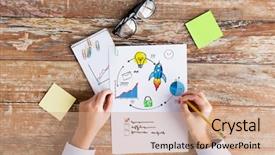  Presentation with planning - Beautiful slide set featuring concept - close up of female backdrop and a  colored foreground