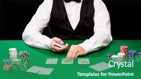  Presentation with gambling - PPT theme having concept - close up of hold background and a ocean colored foreground