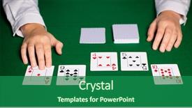  Presentation with playing cards - Slide deck enhanced with concept - close up of hold background and a ocean colored foreground