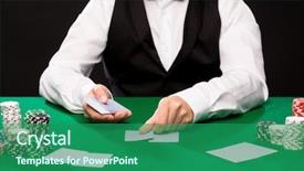  Presentation with how to deal hostile people - Beautiful slides featuring concept - close up of holdem backdrop and a ocean colored foreground