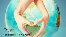  Presentation with peace love - Cool new slides with concept - close up of human backdrop and a seafoam green colored foreground