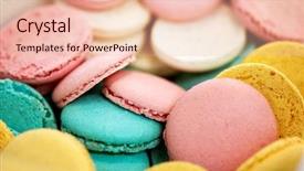  Presentation with confectionery - Amazing presentation having concept - close up of macarons backdrop and a lemonade colored foreground