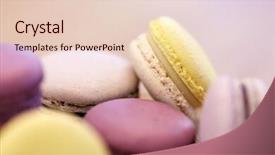  Presentation with confectionery - Cool new theme with concept - close up of macarons backdrop and a lemonade colored foreground
