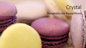  Presentation with baking concept on dark - Colorful theme enhanced with concept - close up of macarons backdrop and a lemonade colored foreground