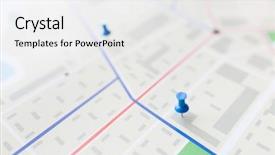  Presentation with cartography - PPT theme consisting of concept - close up of map background and a white colored foreground