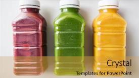  Presentation with bio plastic - PPT theme consisting of concept - close up of plastic background and a gold colored foreground