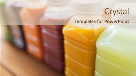  Presentation with bio plastic - Presentation theme having concept - close up of plastic background and a lemonade colored foreground