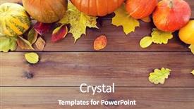  Presentation with autumn leaves - Beautiful PPT layouts featuring concept - close up of pumpkin backdrop and a coral colored foreground