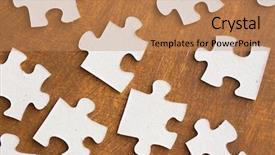  Presentation with puzzle pieces - Cool new presentation theme with concept - close up of puzzle backdrop and a coral colored foreground