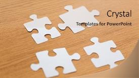  Presentation with puzzle pieces - Presentation theme having concept - close up of puzzle background and a  colored foreground