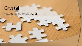  Presentation with puzzle pieces - PPT layouts with concept - close up of puzzle background and a  colored foreground