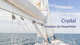 Presentation with sailboat - Theme with concept - close up of sailboat background and a sky blue colored foreground