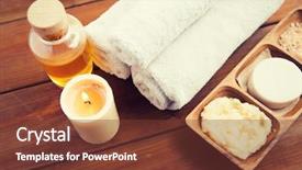  Presentation with cosmetics natural - Cool new PPT layouts with concept - close up of soap backdrop and a  colored foreground