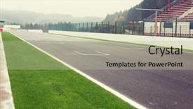  Presentation with race track - Cool new presentation with concept - close up of speedway backdrop and a mint green colored foreground