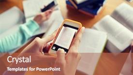  Presentation with school technology - Slide deck featuring people education technology and exam background and a red colored foreground