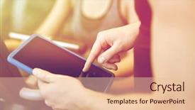  Presentation with exercise bike - PPT theme having concept - close up of trainer background and a lemonade colored foreground