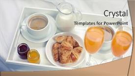  Presentation with food breakfast clean food - Presentation theme consisting of concept - close up of tray background and a light gray colored foreground