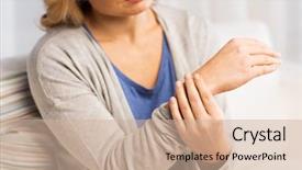  Presentation with wealth people problem - Slides having concept - close up of woman background and a  colored foreground