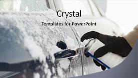  Presentation with man door - Audience pleasing presentation theme consisting of man hand with lock door backdrop and a white colored foreground