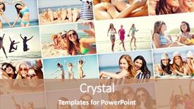  Presentation with vacation - Slide deck consisting of concept - collage of many pictures background and a coral colored foreground