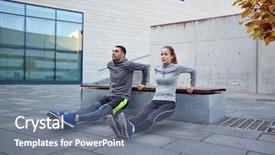  Presentation with dip - Beautiful PPT layouts featuring concept - couple doing triceps dip backdrop and a gray colored foreground