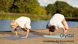  Presentation with crow - PPT theme with concept - couple making side crow background and a coral colored foreground